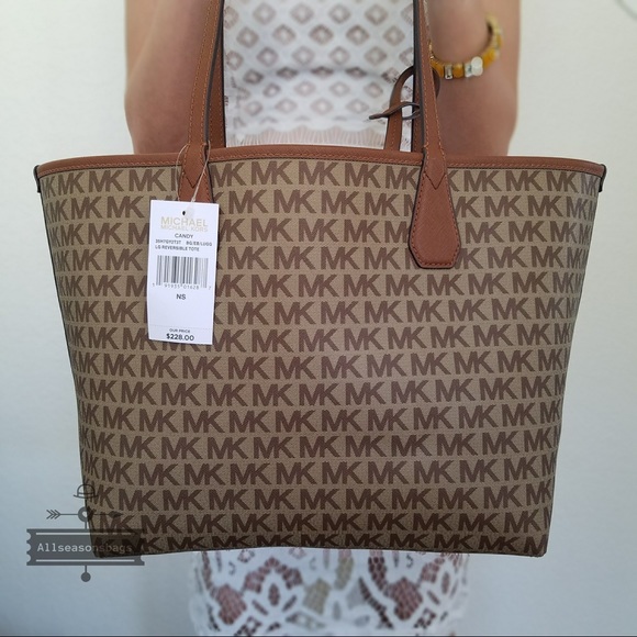 Michael Kors candy large reversible Khaki tote NWT - Picture 7 of 8